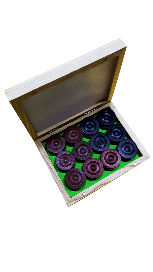 Synco Premia Carrom Board Coins in Ashwood Wooden Box - 2
