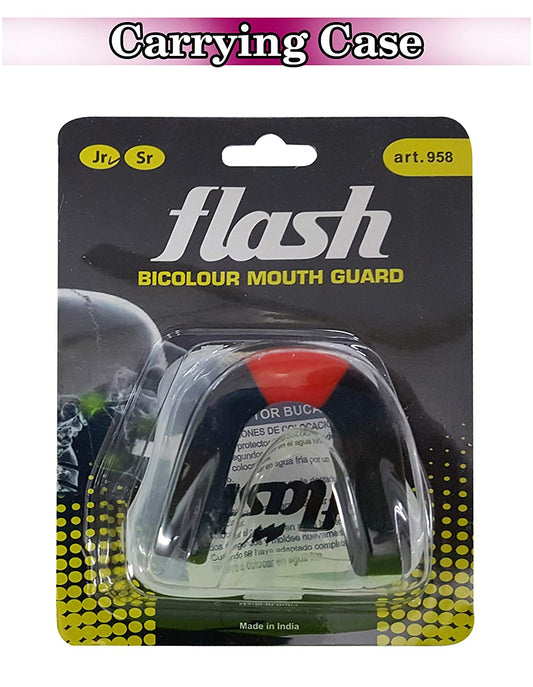 Synco Flavoured Mouth Guard/Gum Shield - for Boxing, MMA, Rugby, Muay Thai, Hockey, <br>Judo, Karate Martial Arts and <br>All Contact Sports| 1 Pc (Black-Red) - 1