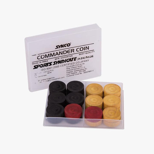 Synco Commander Carrom Coins with PVC box - 1