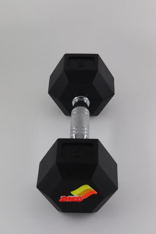 Synco Rubber Coated dumbbell Pair (2 x 5 KG) - 1