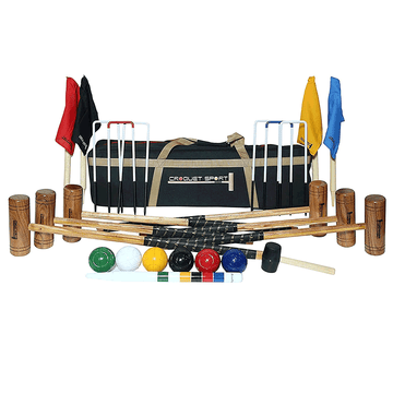 Synco Croquet Sport Gold Croquet Set 6 Player, Professional Set with Croquet Balls and accessories (38inch)