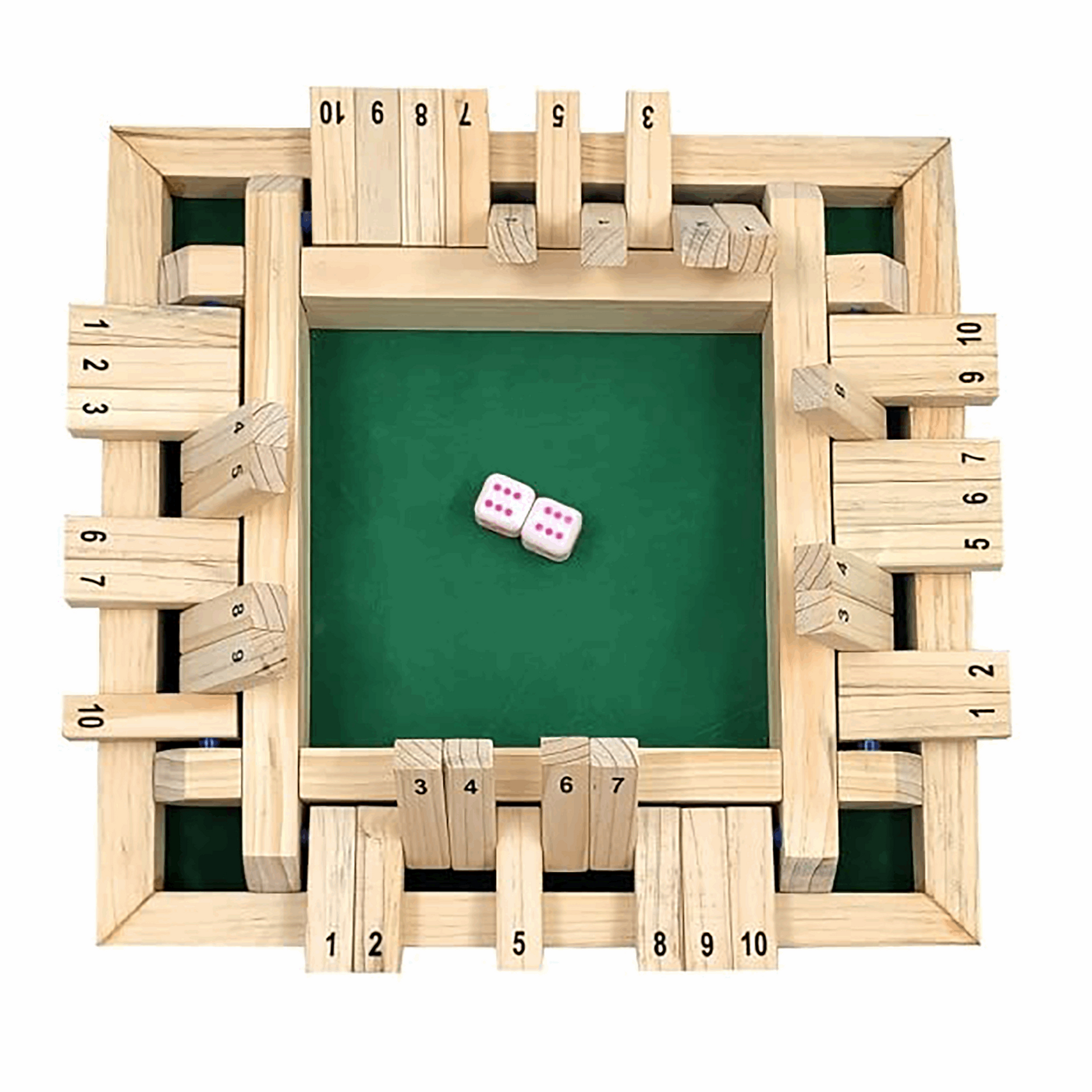 Buy Synco 4 Players Shut The Box Dice Game, Wooden Board Table Math Game  with 2 Dice Online – Synco Shop