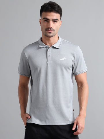 Synco Zen Sports Tshirt for Men (Grey) | Quick Dry Fit Sports T-Shirt | Ideal for Workout, Running, Gym Tshirt