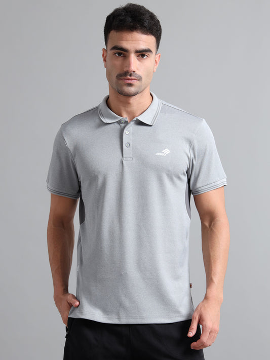 Synco Zen Sports Tshirt for Men (Grey) | Quick Dry Fit Sports T-Shirt | Ideal for Workout, Running, Gym Tshirt