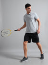Synco Zen Sports Tshirt for Men (Grey) | Quick Dry Fit Sports T-Shirt | Ideal for Workout, Running, Gym Tshirt