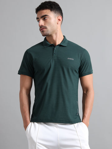 Synco Zen Sports Tshirt for Men (Green) | Quick Dry Fit Sports T-Shirt | Ideal for Workout, Running, Gym Tshirt