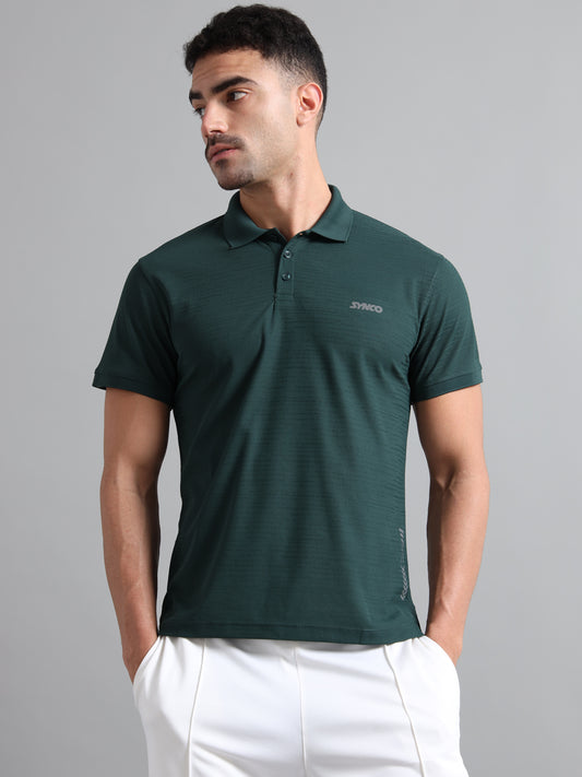 Synco Zen Sports Tshirt for Men (Green) | Quick Dry Fit Sports T-Shirt | Ideal for Workout, Running, Gym Tshirt