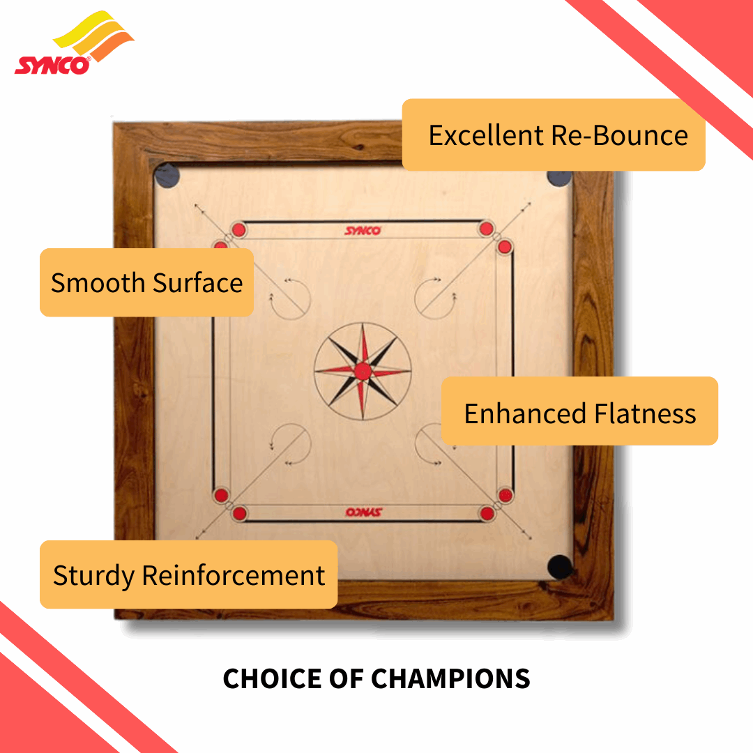 Synco Premia Limited Edition Signature 20mm Full Size Carrom Board with Free Cover