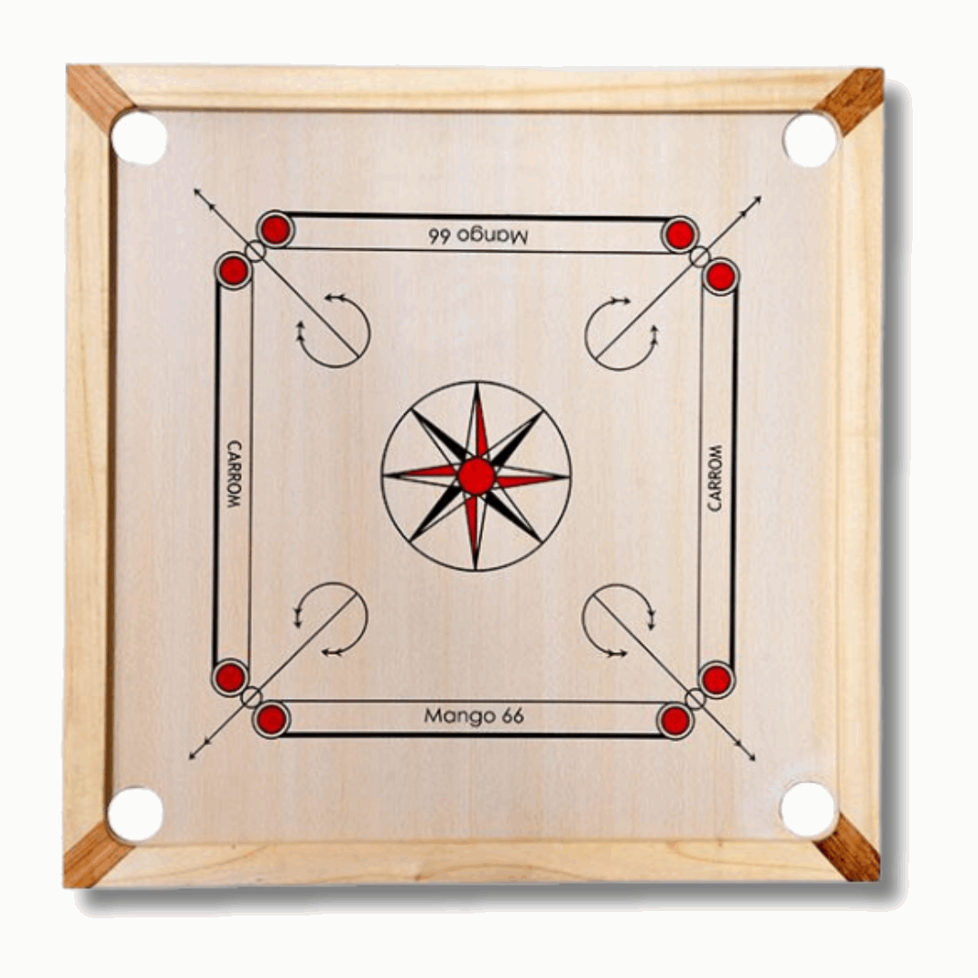 Synco Mango66 carrom board with striker, coins set and powder