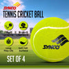Synco Cricket Tournament Rubber Tennis Ball | Combo Pack of 4 | Color-Neon (Heavy Tennis Balls)