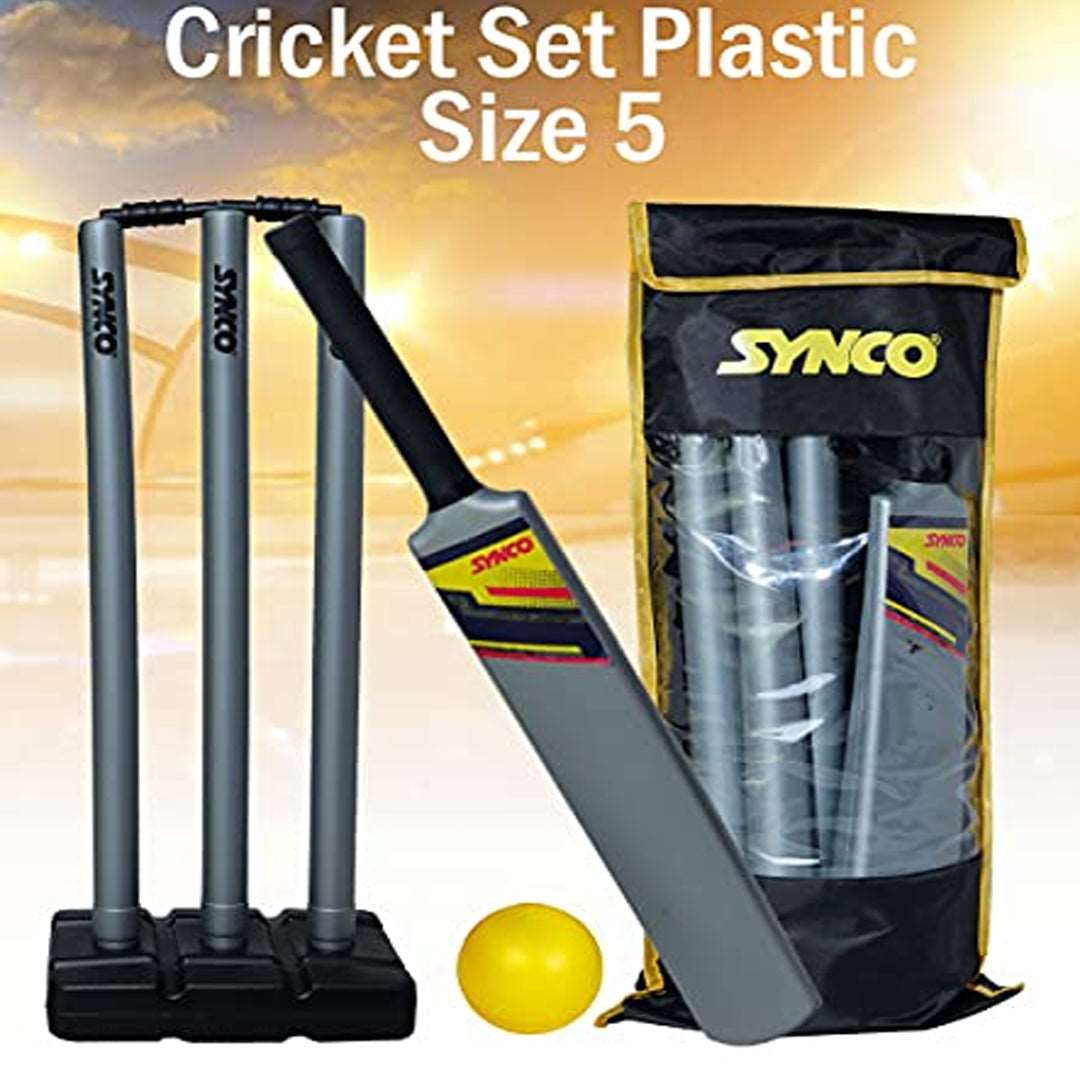 Synco Plastic Cricket Set with Ball Combo for Age Group 12-15 Years Size-5