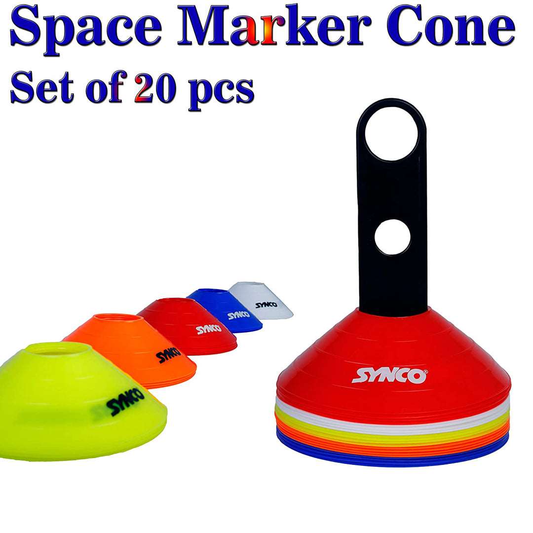 SYNCO Field Agility Marker Cones Used in Soccer, Cricket, Training in polyethylene (PE) Plastic for Sports Training, Traffic Cone - Set of 20 pcs (Size 2 inch)