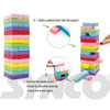 Synco Wooden Blocks, Colorful Wooden Tumbling Tower, Stacking and Balancing Block Toys - Multicolor (56 Pcs)