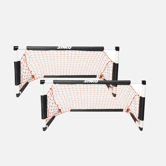 Synco Goal Post for Kids, Two Pcs Portable Soccer Goals with Carry Bag | Long Lasting Durable Frame | Quick Setup Easy Folding Storage, 4x2 Feet Size