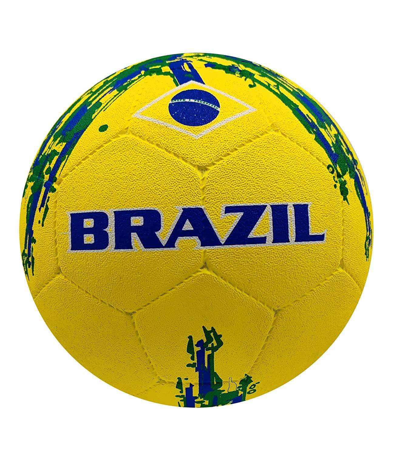 Synco Flag Molded Rubber <br>Street Football/Soccer Ball<br> (Brazil, Yellow, Size-5) - 2