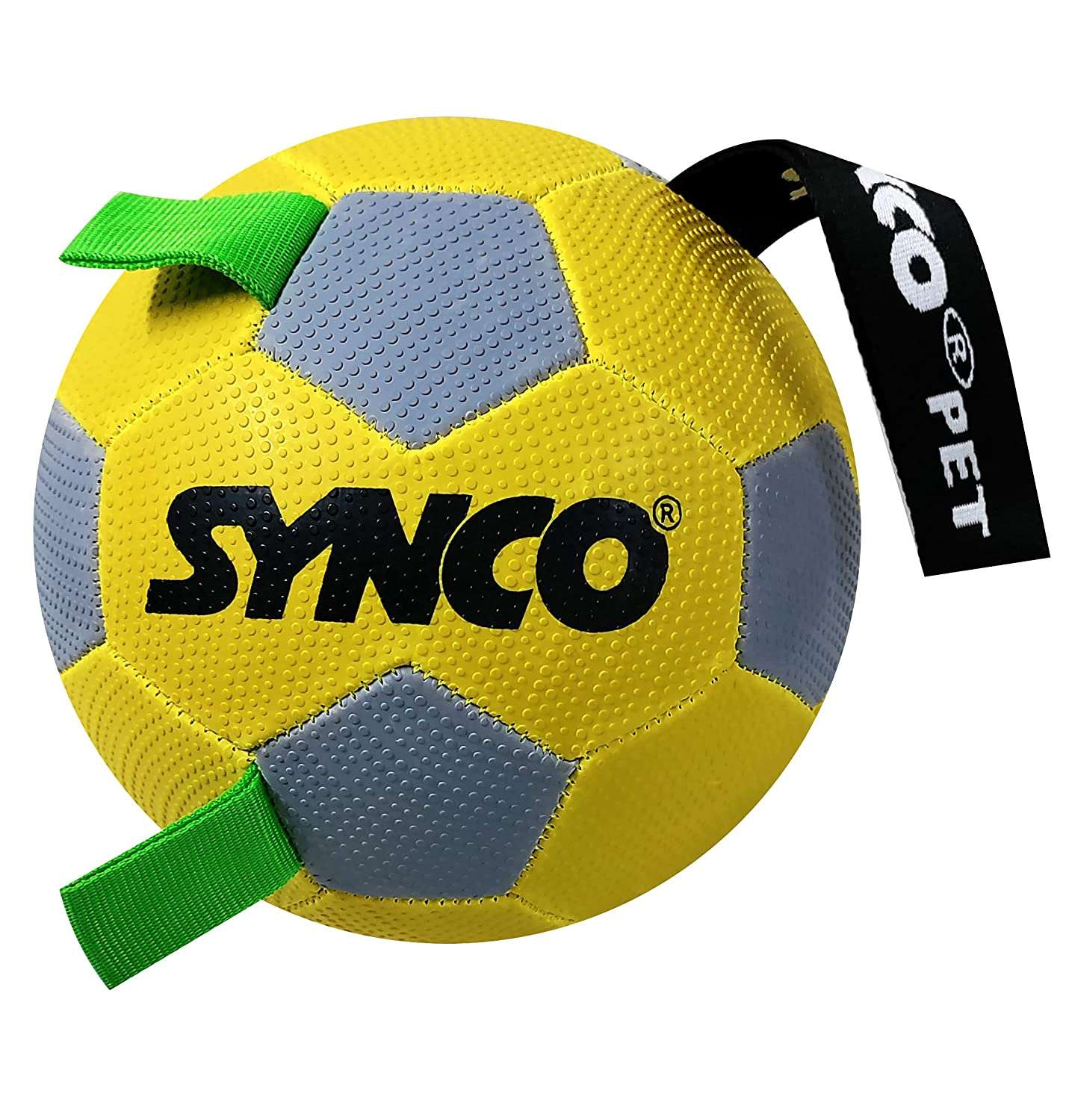 Synco Football with Holding Loops for Dogs - Size 3|Dogs Training Ball | Color- Yellow - 1