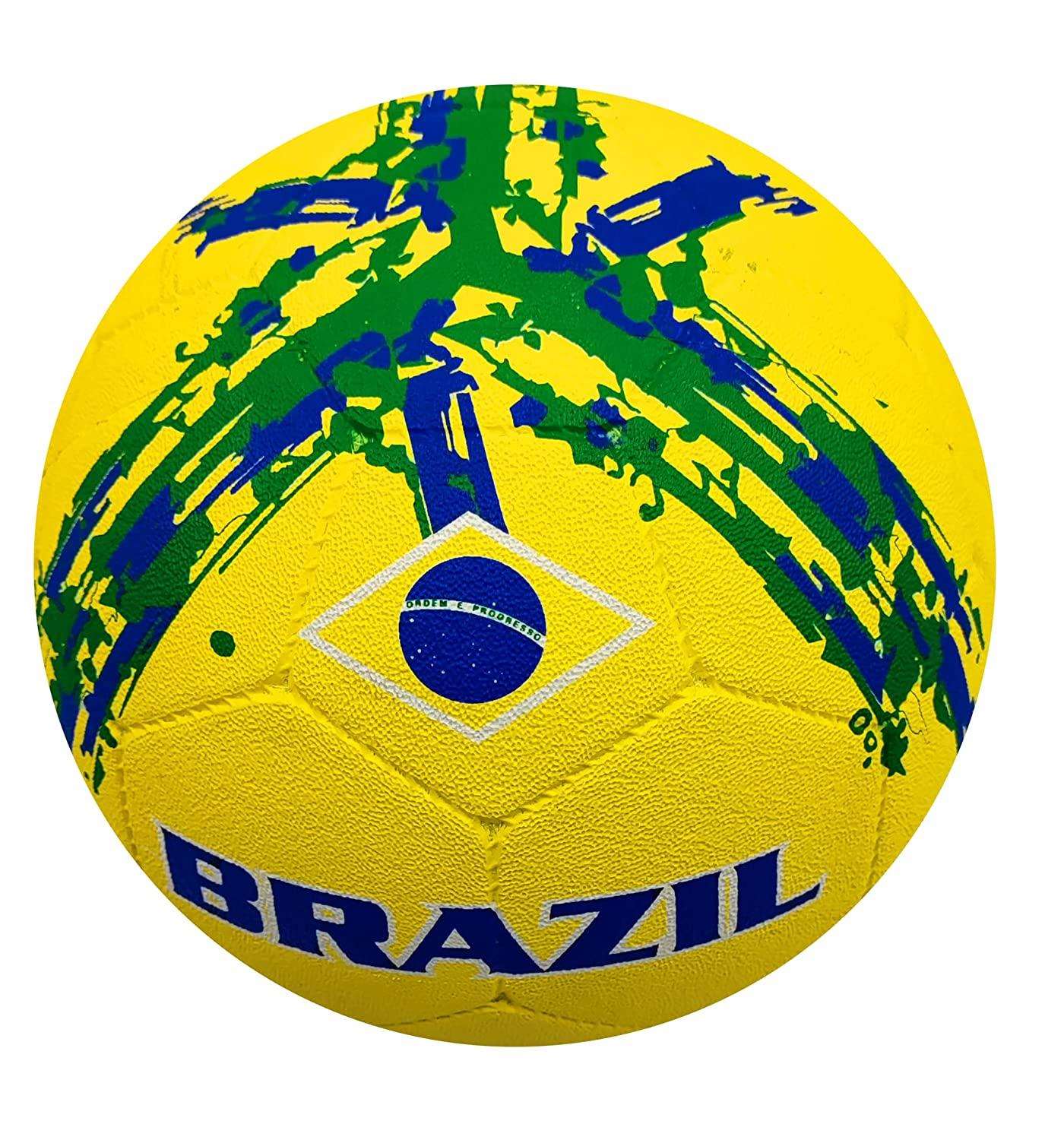 Synco Flag Molded Rubber <br>Street Football/Soccer Ball<br> (Brazil, Yellow, Size-5) - 3