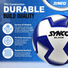 Synco Blade Hybrid Football | 100% Water Sealed with Hydralock Technology | 8 Panel TPU Hyper Seam Machine Stitched Football | Ideal for Turf & Hard Ground | Football for Matches (Blue, Size-5)