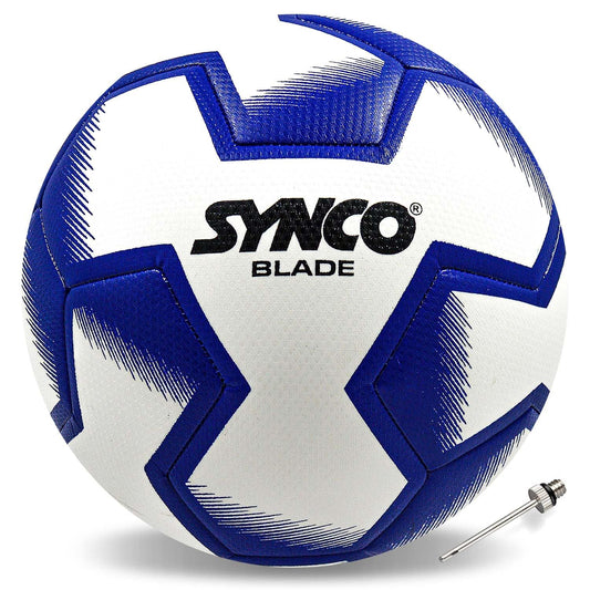 Synco Blade Hybrid Football | 100% Water Sealed with Hydralock Technology | 8 Panel TPU Hyper Seam Machine Stitched Football | Ideal for Turf & Hard Ground | Football for Matches (Blue, Size-5)