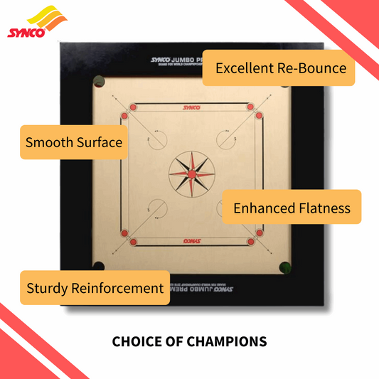Synco Jumbo Premium Full size Carrom Board