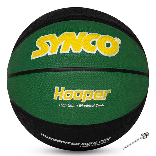 Synco HOOPER Series | Official Women's Basketball | Moulded Technology | 8 Panel | Green Black (Size-6)