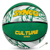 Synco CULTURE Series | Official Women's Basketball | Moulded Technology | 8 Panel | Green White (Size-6)