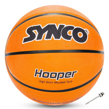 Synco HOOPER Series | Official Men's Basketball | Moulded Technology | 8 Panel | Orange (Size-7)