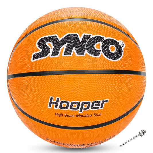 Synco HOOPER Series | Official Men's Basketball | Moulded Technology | 8 Panel | Orange (Size-7)