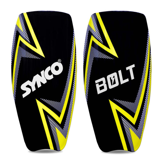 Synco Bolt Shin Guard for Football | Slipin Shin Guard for Extra Protection and Comfort | Football Shin Guards for Youth and Adults | Shin Guard for Football Training & Matches | Medium Size