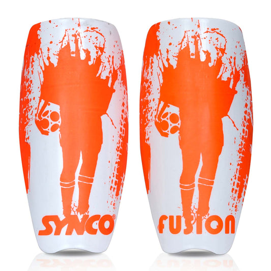 Synco Fusion Shin Guard for Football | Professional Slipin Shin Guard for Football Matches | Football Shin Guards for Youth and Adults | Enhanced Protection and Comfort | Medium Orange Color