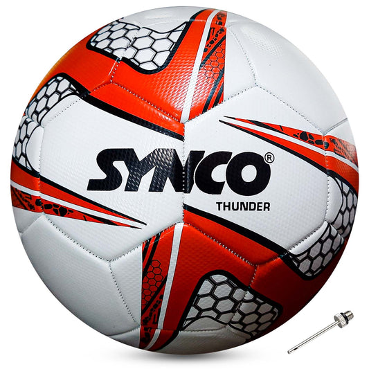 Synco Thunder Football | PVC Machine Stitched Football | 32 Panel Football | Football for Grass Ground | Training Football | Football for Beginners | Trainer Football for Practice | Soccer Ball Size 5