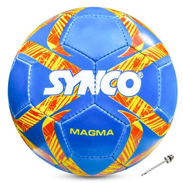 Synco Magma football | Rubberized Hand Stitched | Pro Trainer | 32 Panel | Size - 5 (Blue)