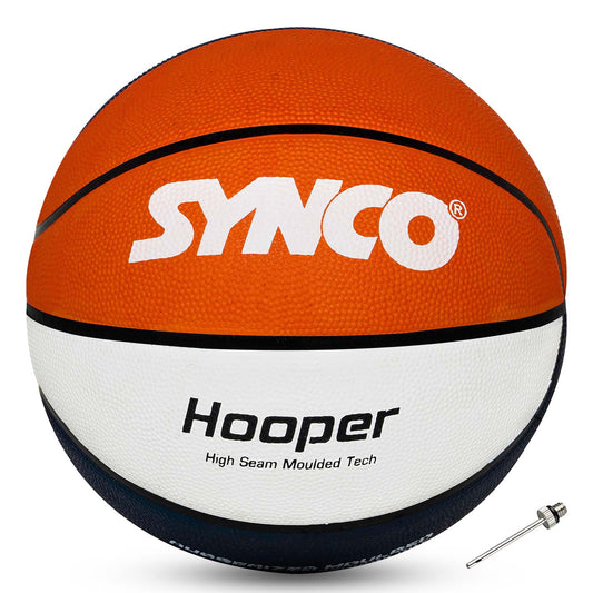 Synco HOOPER Series | Official Women's Basketball | Moulded Technology | 8 Panel | Red White (Size-6)