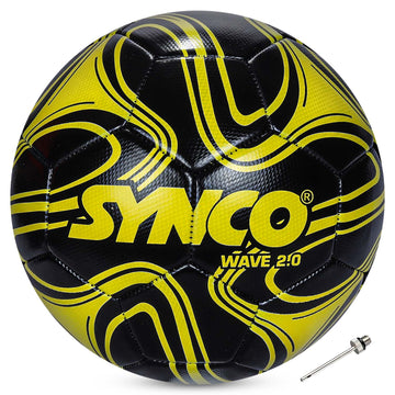 Synco Wave 2.0 Football | PVC Machine Stitched Football | 32 Panel Football | Football for Grass Ground | Training Football | Football for Beginners | Football for Practice | Soccer Ball Size 5