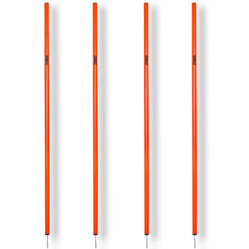 Synco Agility Slalom Spiked Poles (for Training & Ground marking) Set of 4 Height - 5.5 ft (Orange)