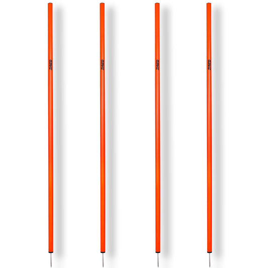 Synco Agility Slalom Spiked Poles (for Training & Ground marking) Set of 4 Height - 5.5 ft (Orange)