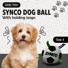 Synco Dog Toy Football with Green Holding Loops | Dog Ball Size-3 | Dog Toy Ball (White)