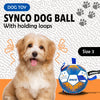 Synco Dog Toy Footballs with Blue Holding Loops | Dog Ball Size-3 | Dog Toy Ball (Blue)