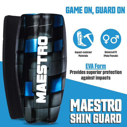 Synco Maestro Shin Guard For Football | Slipin Shin Guard For Extra Protection and Comfort | Football Shin Guards For Youth and Adults | Shin Guard For Football Training & Matches | Medium Size