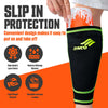 Synco Shin Guard with Sleeve | Shin Guard for Football | Football Shin Guard with Supporter Sleeve | 1 Pair Slipin Shin Guard for Extra Protection & Stretchable Lycra Fabric Sleeve, Combo (Fusion, M)