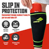 Synco Shin Guard with Sleeve | Shin Guard for Football | Football Shin Guard with Supporter Sleeve | 1 Pair Slipin Shin Guard for Extra Protection & Stretchable Lycra Fabric Sleeve, Combo (Rise, M)