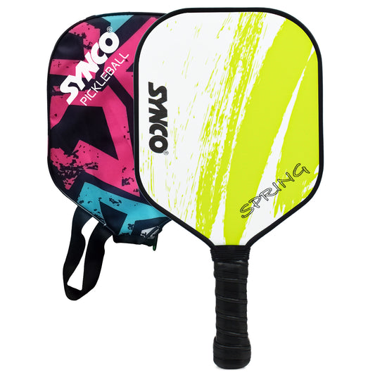 Synco Pickleball Paddle Racket | Performance Lightweight Pickle Bat Racket with Cover Bag | Pickleball Racket with Polypropylene Honeycomb Core and Cushion Comfort Grip (12mm, Spring Green)