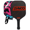 Synco Pickleball Paddle Racket | Performance Lightweight Pickle Bat Racket with Cover Bag | Polypropylene Honeycomb Core and Cushion Comfort Grip (16mm, Carbonium Red)