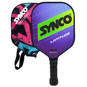 Synco Pickleball Paddle Racket | Performance Lightweight Pickle Bat Racket with Cover Bag | Pickleball Racket Polypropylene Honeycomb Core and Cushion Comfort Grip (16mm, Latitude Blue)