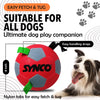 Synco Dog Toy Football with Green Holding Loops | Dog Ball Size-3 | Dog Toy Ball (RED)