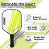 Synco Pickleball Paddle Set | 1 Pickleball Rackets and 2 Pickleballs with Carry Bag | Fiberglass Lightweight Racket with Cushion Comfort Grip (12mm, Spring Green)