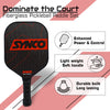 Synco Pickleball Paddle Set | 1 Pickleball Rackets and 2 Pickleballs with Carry Bag | Fiberglass Lightweight Racket with Cushion Comfort Grip (16mm, Carbonium Red)