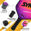 Synco Pickleball Paddle Set | 2 Pickleball Rackets and 4 Pickleballs with Carry Bag | Fiberglass Lightweight Racket with Cushion Comfort Grip (16mm, Latitude Pink)