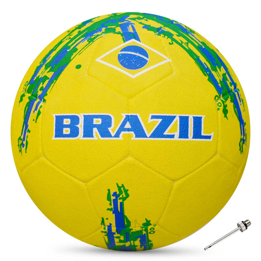 Synco Country Colour Football BRAZIL Size-5 | Rubber Moulded | Training Soccer ball | Suitable for Hard Ground | for Boy/Girl