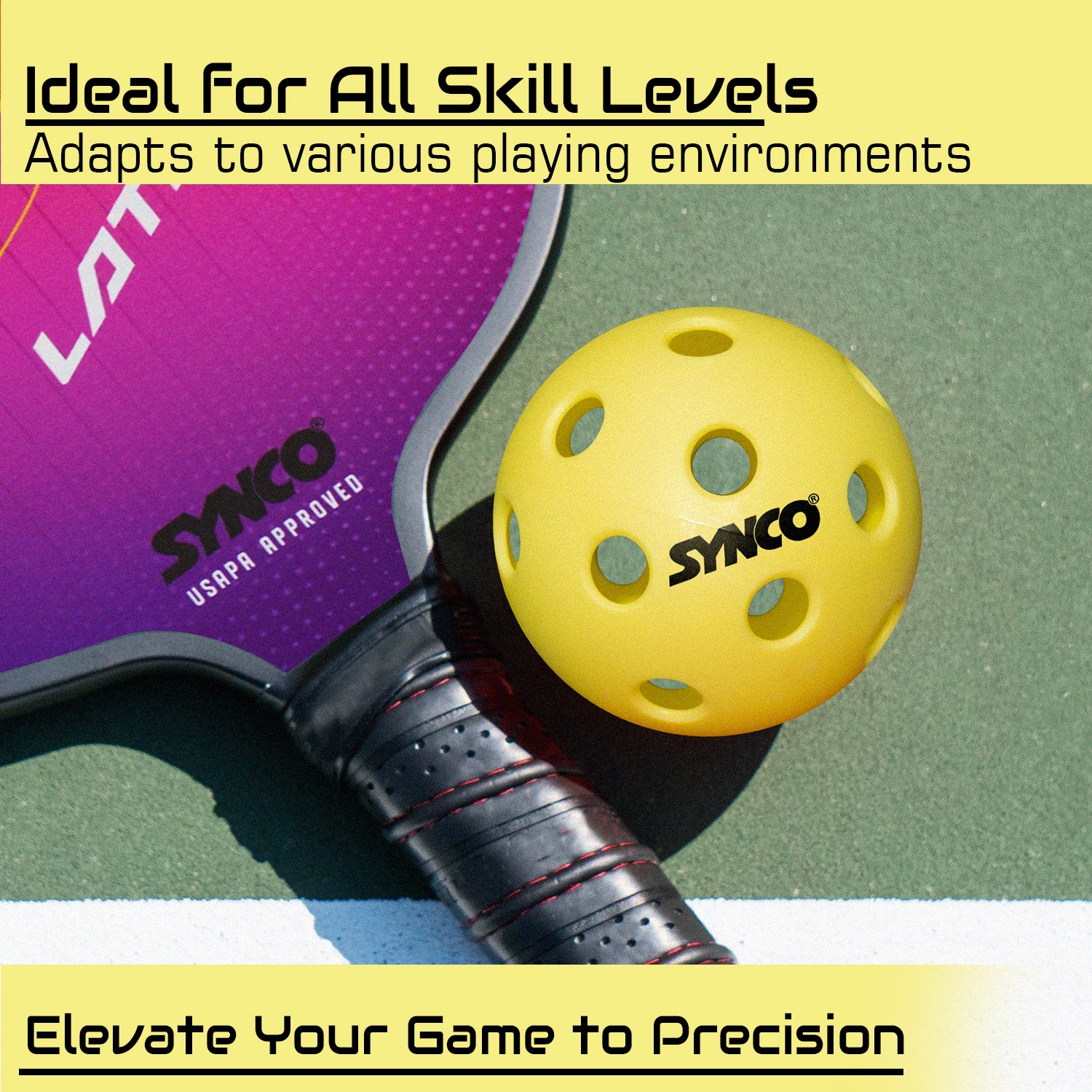 Synco Pickleball Ball S26 | High Performance Indoor Pickleball